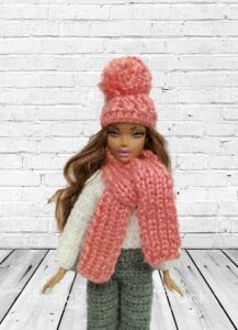 Barbie gorro y bufanda pompon